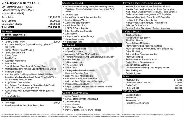 hyundai santa fe 2026 5NMP1DGL2TH182503 image hyundai santa fe 2026 5NMP1DGL2TH182503 image